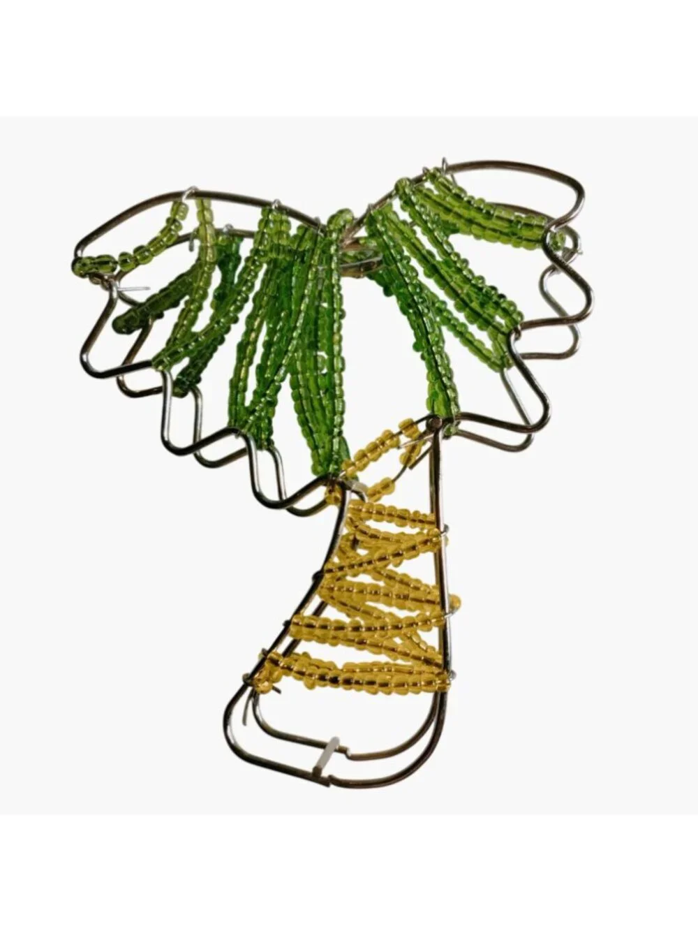 Beaded Wire Palm Tree Cake Topper Figurine Handmade